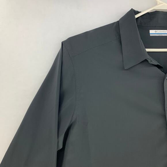 Columbia Solid Dark Gray Long Sleeve Button-Up Shirt Lightweight Size XL - Picture 7 of 15